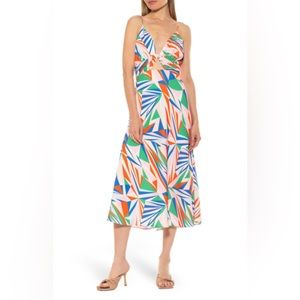 BRIGHT Front Cutout Midi Dress